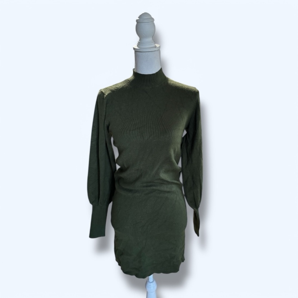 Olive Green Sweater Long Sleeve Dress Size‎ Medium NWOT